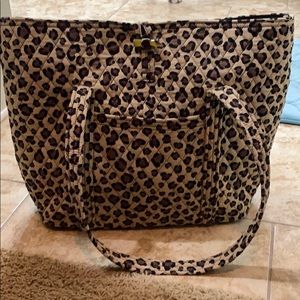 Vera Bradley leopard tote bag